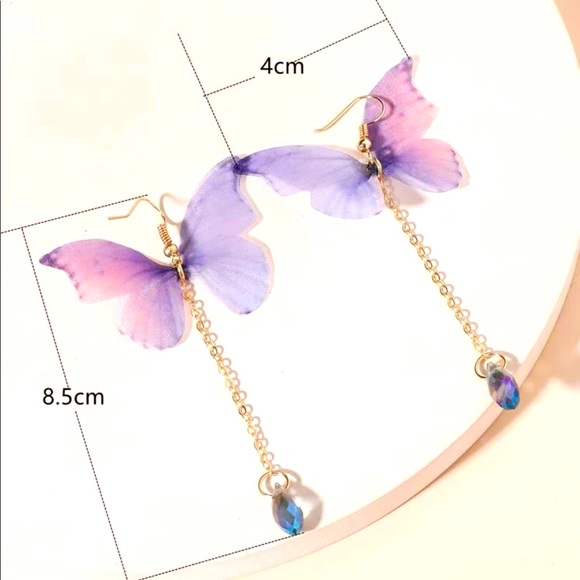 Butterfly drop earrings nwt - Picture 2 of 4